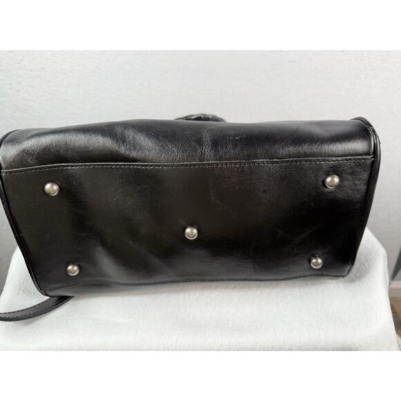 Patricia Nash Skye Satchel Leather Purse Crossbody Handbag Black Large - Picture 8 of 12